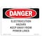 Signmission OSHA Danger Sign, 12" Height, 18" Width, Electrocution Hazard Keep Away From Power Lines, Landscape OS-DS-D-1218-L-2544 - alternate 1